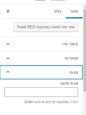 תגיות וורדפרס חדש