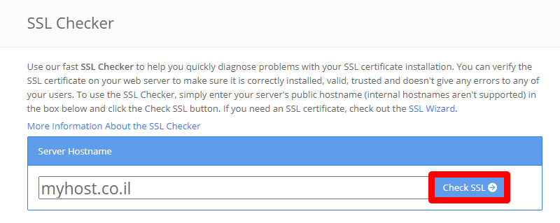 SSL SHOPPER תמונת בדיקת SSL לאתר